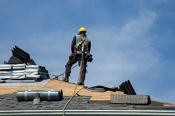Professional Gutter Installation technician working in Artesia, MS